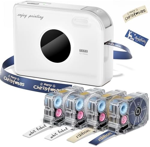 Phomemo Ribbon Printer, A30 Bluetooth Small Label Maker Machine with Tapes by Phomemo