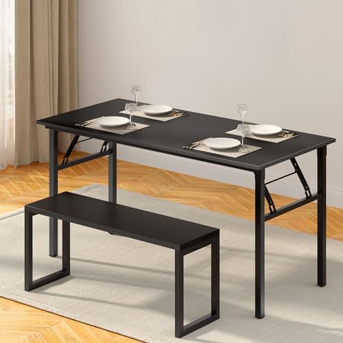 Need Office Computer Desk 60 Inch Sturdy Folding Laptop Table Black - Image 4