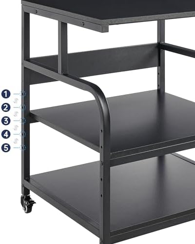 Fannova 25.6"x23.6" Extra Large Printer Stand with Adjustable Storage Shelf - Image 4