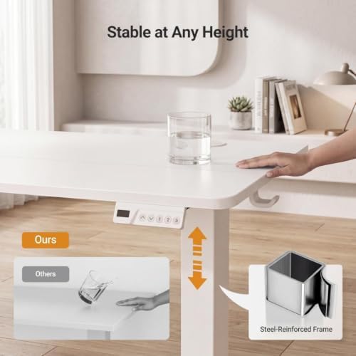 Claiks 35 x 20 Inch White Electric Standing Desk - Image 5