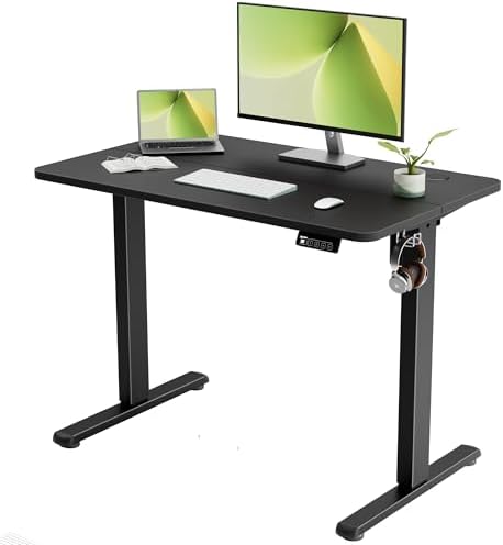40"x24" Standing Desk, Height Adjustable Sit-Stand Home Office, Black by ERGOMAKER