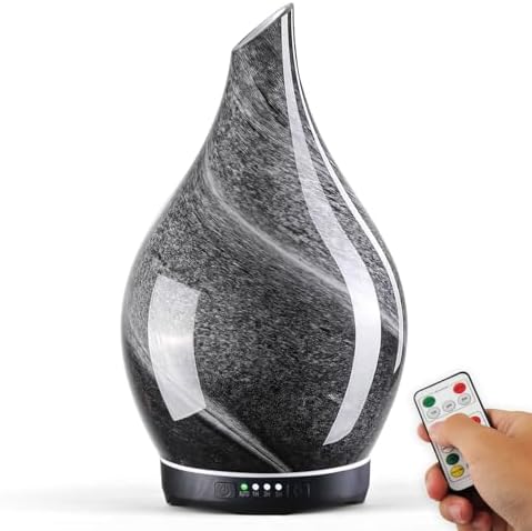 Porseme 280ml Remote Essential Oil Diffuser 3D Glass Ultrasonic Mist 7H by Porseme