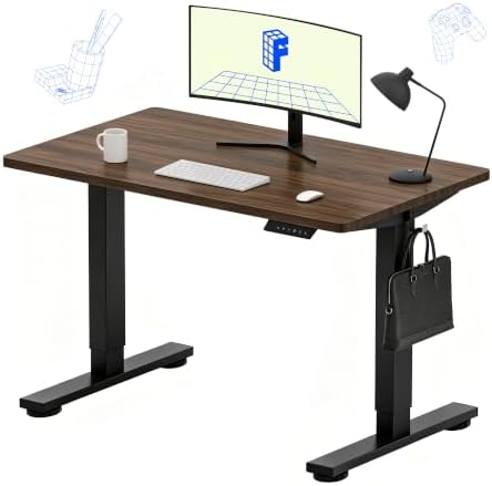 FLEXISPOT EN1 40"x24" One-Piece Standing Desk, Black Walnut (Black Frame) by Unknown