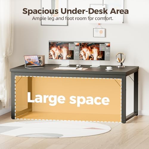 Mericonia 40 Inch Computer Desk, 1" Thick Small Office Table, Black - Image 6