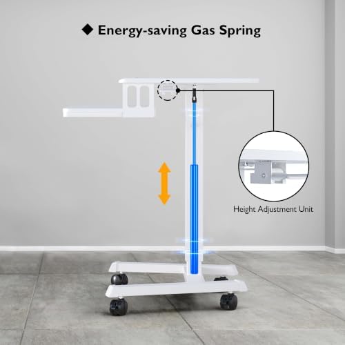 BONTEC Mobile Standing Desk with Keyboard Tray, Mobile Podium on Wheels - Image 6