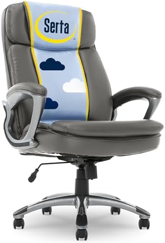 Serta Ergonomic Big and Tall Executive Office Chair Lumbar Support, Leather by Serta
