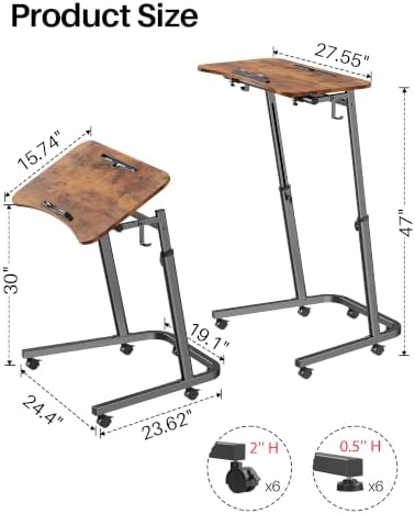 Walking Pad Desk with Tilt Top, Adjustable Standing Desk for Treadmill - Image 2