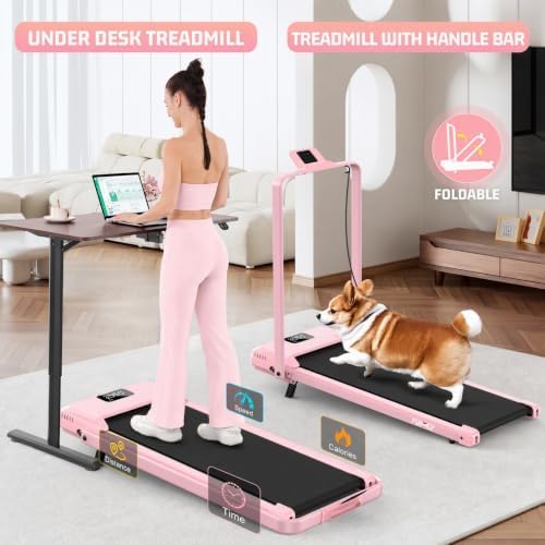 FUNMILY Upgrade Walking Pad Folding Treadmill with 12%/15% Incline & Handle Bar, 3.5HP Foldable Under Desk Compact Treadmills for Home/Office/Gym, 400+lb Capacity, Shock Absorption - Image 5