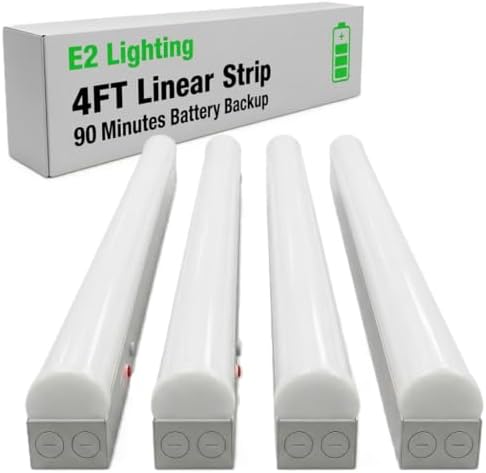 E2 LIGHTING 4FT LED Shop Light, Linear, 40W Dimmable Indoor Fixture, 4 Pack by E2LightingUSA