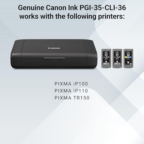 Canon PGI-35/CLI-36 2 Genuine Black and Color Value Pack Compatible to iP100, iP110, TR150 and TR160 Printers - Image 5