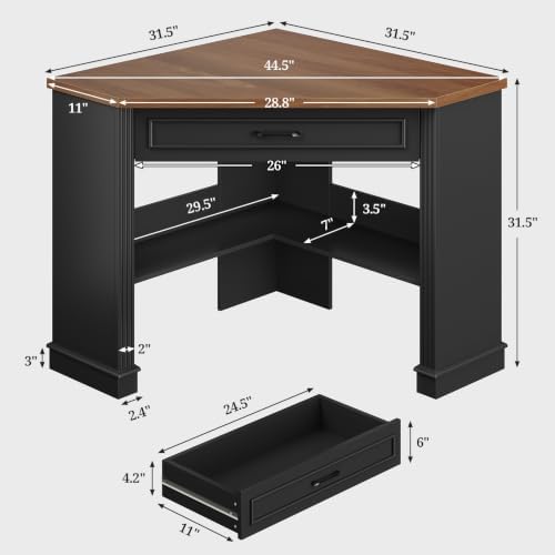 SEDETA Farmhouse Corner Desk for Small Space, White Small Computer Desk - Image 2