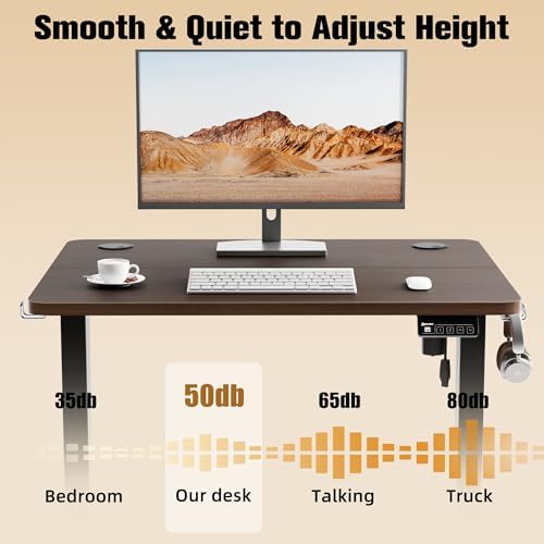 Small Standing Desk, 32"x24" Height Adjustable Sit-Stand Office, Walnut - Image 6