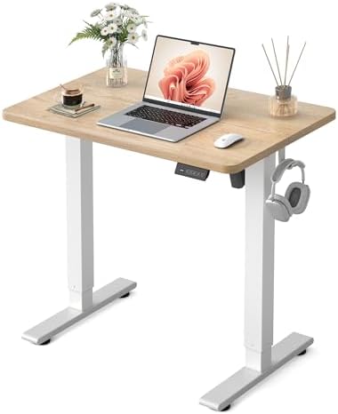 FEZIBO Standing Desk 32 × 19 Inch Electric Height Adjustable, Maple by FEZIBO
