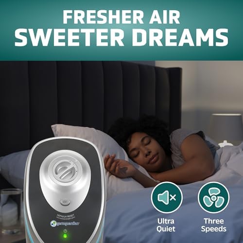 GermGuardian 3-In-1 HEPA Air Purifier for Home, Large Rooms Up To 915 Sq. Ft. with HEPA Air Filter, UV-C Light & Odor Reduction, AC5000E, 28" Tower, Gray - Image 5