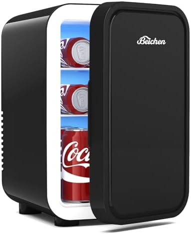 BEICHEN Mini Fridge,6 Liter / 8 Can Small Fridge for Bedroom, Car, Office by BEICHEN