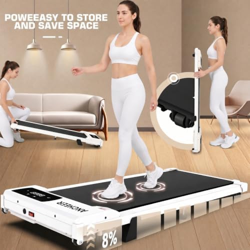 ANCHEER Walking Pads, 2 in 1 Under Desk Treadmill 2.5HP Compact Running Machine with Remote Control, 300lbs Weight Capacity for Home/Gym/Office,Ultra-Quiet, Installation-Free - Image 6