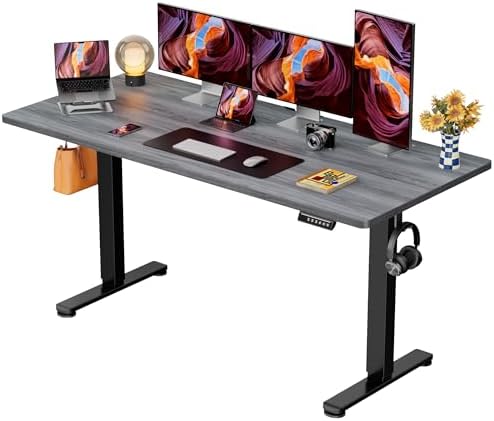 ErGear Height Adjustable Electric Standing Desk, 71 x 30 Inches Sit Stand up Desk, Memory Computer Home Office Desk, Grey by ErGear