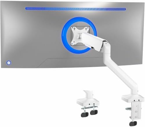 VIVO Heavy Duty Ultrawide Monitor Tension Arm for up to 40 inch Screens, Holds 26.4 lbs, Premium Desk Mount Stand, White, STAND-V100OW by VIVO