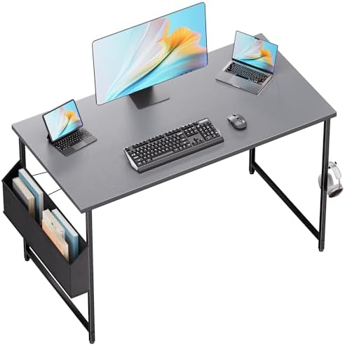 Pamray 47 Inch Computer Desk for Small Spaces with Storage Bag, Home Office Work Desk with Headphone Hook, Small Office Desk Study Writing Table by PAMRAY