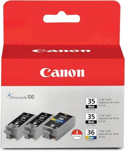 Canon PGI-35/CLI-36 2 Genuine Black and Color Value Pack Compatible to iP100, iP110, TR150 and TR160 Printers (Pack of 12) by Canon