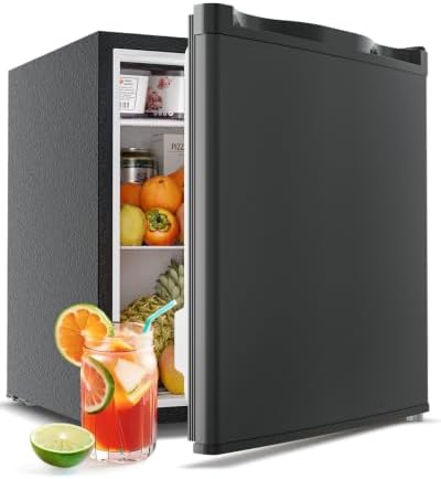 Feelfunn Mini Fridge with Freezer, 1.7 Cu.Ft Small Refrigerator, Black by Feelfunn