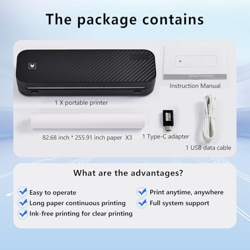 Portable printer bluetooth Inkless thermal for Phone & Laptop and Tablet - Image 3