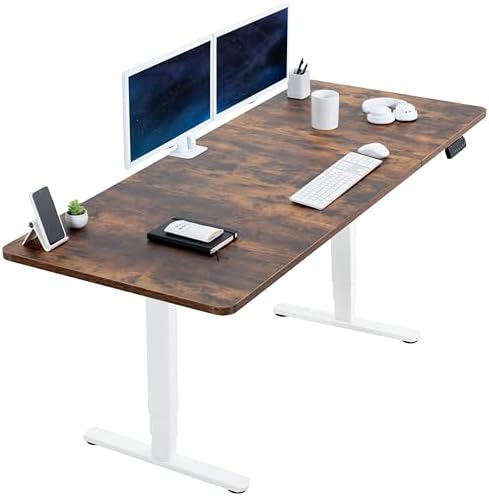 VIVO Rustic Vintage Brown 71 x 30 in Standing Desk, DESK-KIT-2W7N by VIVO
