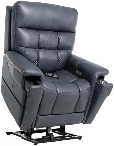Pride Viva Lift Ultra Power Recliners - Lift Chair for Adults, 400 Lbs Weight Capacity, Lithium Battery Backup, 23" W x 22" D Comfort Seat, Large, Capriccio Slate - PLR4955L by PrideMobility
