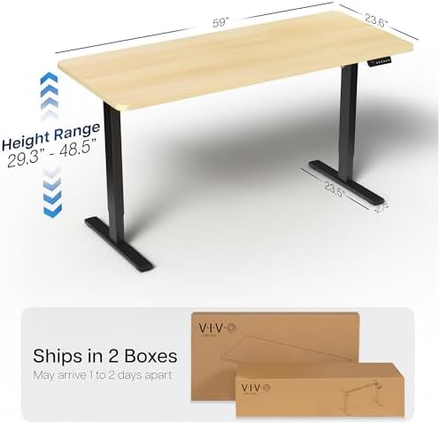VIVO Light Wood 60 x 24 in Standing Desk, DESK-KIT-1B6C - Image 3