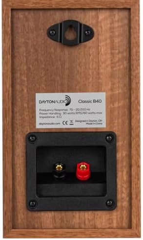 Dayton Audio Classic B40 Bookshelf Speaker Pair 60W Max 6 Ohm 4 Inch Woofer 1 Inch Silk Dome Tweeter Passive 2-Way Hi-Fi Speakers for Music TV PC and Home Theater Wood - Image 4