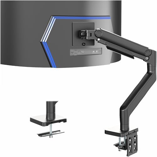 VIVO Heavy Duty Aluminum Ultrawide Monitor Tension Arm for up to 49 inch Screens, Holds 44 lbs, Premium Desk Mount Stand Designed for Samsung Odyssey G9 and More, Black, STAND-V101V by VIVO