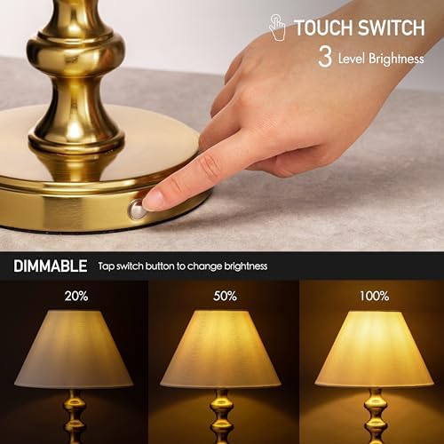O'Bright Ember Rechargeable Table Lamp (Antique Brass_Baluster) - Image 2