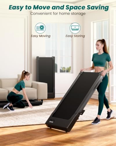 DeerRun Under Desk Walking Pad Treadmill for Home Office & Small Spaces, 6% Manual Incline, 0.6–3.8 MPH Walking Speed, 2.5 HP, 300 lb Capacity, App & Remote Control - Image 7