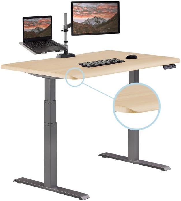 Vari ComfortEdge Electric Standing Desk – 48x30 – Light Wood/Slate by Unknown