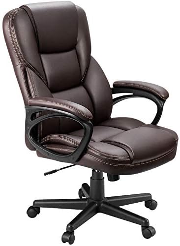 Furmax Office Executive Chair High Back Adjustable Managerial Home Desk Chair, Swivel Computer PU Leather Chair with Lumbar Support (Brown) by Furmax
