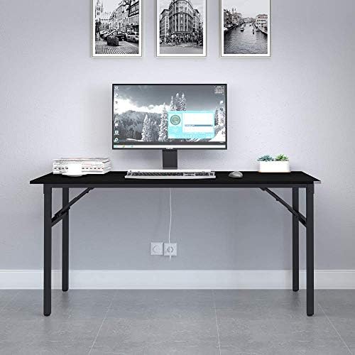 Need Office Computer Desk 62 Inch Sturdy Folding Laptop Table Black - Image 6