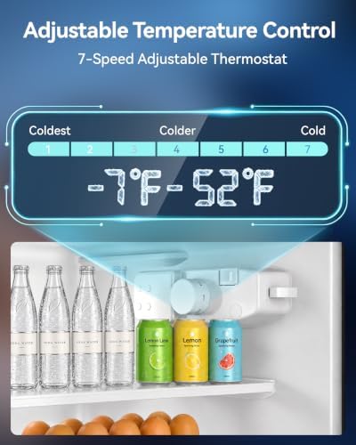 Tehanld 4.5 Cu.Ft Mini Fridge Freezer for Dorm/Office, 2-Door, Quiet - Image 5