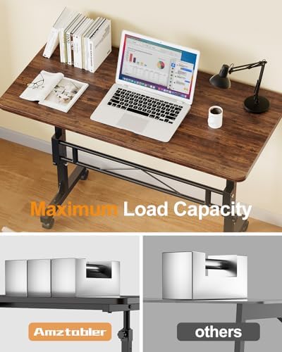 Small Standing Desk Adjustable Height,Mobile Stand Up Desk with Wheels - Image 4