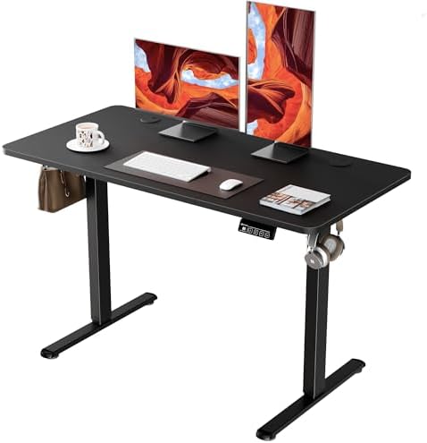47"x24" Standing Desk, Height Adjustable Sit-Stand Home Office, Black by ERGOMAKER