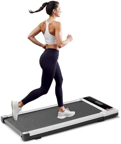 Walking Pad Under Desk Treadmill, Portable Compact Electric Walking Treadmill, Quiet Fitness Machine with Remote Control & LED Display for Home Office by Aidoly