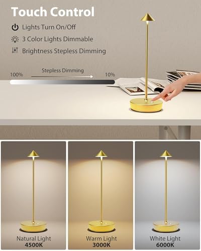 Cordless Table Lamps Rechargeable 6000mAh Battery Operated LED Desk Lamp - Image 3