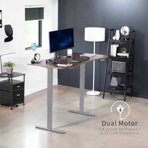 VIVO Dark Walnut 60 x 24 in Standing Desk, DESK-KIT-E2G1D - Image 4