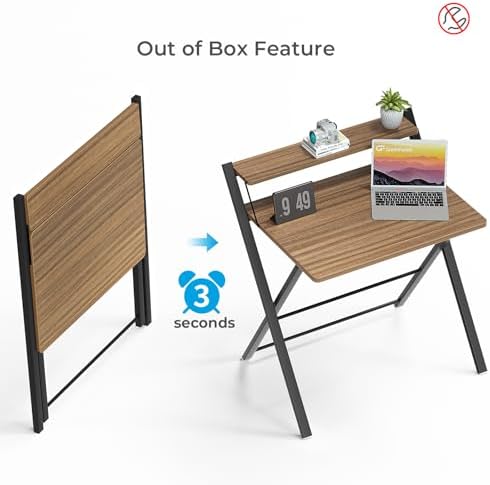 GreenForest Folding Desk No Assembly, Sturdy Computer Desk for Small Spaces - Image 4