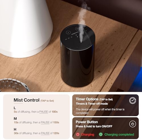 2 Pack ANZ Waterless Diffuser for Essential Oil, Black + Black - Image 2