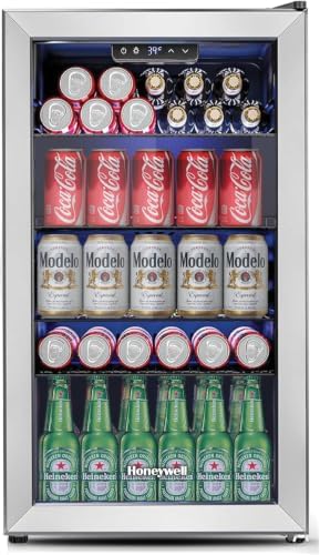 Honeywell Beverage Refrigerator and Cooler, 116 Can Mini Fridge with Glass Door for Soda Beer or Wine for Office or Bar with Adjustable Removable Shelving, Commercial Grade - Image 6