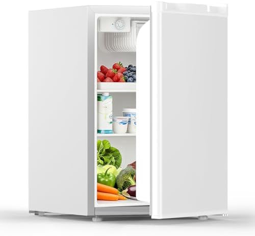 COWSAR 2.6 Cu.Ft Mini Fridge with Freezer for Bedroom Dorm, White by COWSAR
