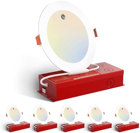 Amico 6 Pack 6 Inch LED Emergency Recessed Lights with 90Min Battery Backup by Amico