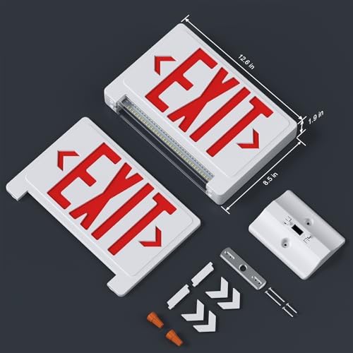 Exit Signs with Emergency Lights Battery Backup, UL Listed Double-sided Exit sign with Adjustable Light Pipe, Hardwired Compact Commercial Lighted Exit Sign, 120/277V Top/Side/Wall Mount (4 Pack) - Image 6