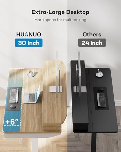 HUANUO 55 x 30 inch Electric Standing Desk with 4 Drawers, Natural - Image 5