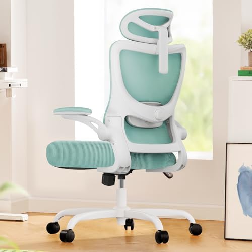 Marsail Ergonomic Office Chair: Office Desk Chair with High Back Mesh and Adjustable Lumbar Support Rolling Work Swivel Task Chairs with Wheel 3D Armrests and Headrest by Marsail